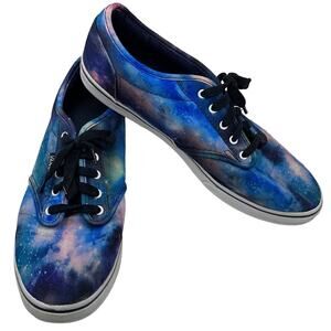 Vans Atwood Lo Cosmic Galaxy Blue Purple Low Top Shoes Size 8.5